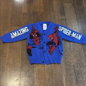 Marvel Spider-Man Blue & Red Kids Sweater Cardigan